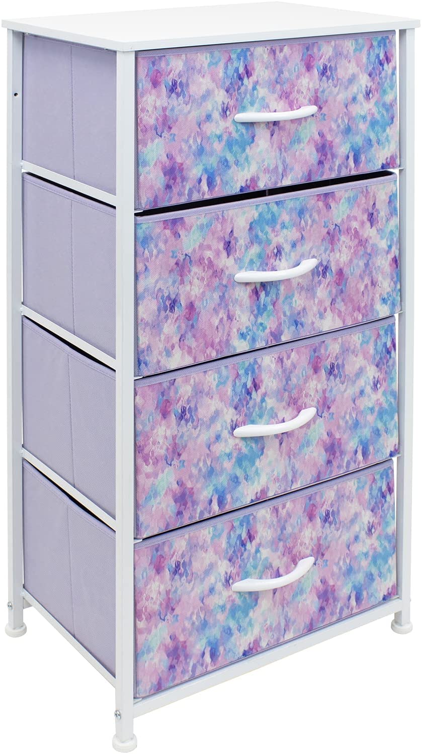 Sorbus Dresser with 4 Drawers - Bedside Furniture & Night Stand End Table Dresser with Steel Frame, Wood Top, Easy Pull Fabric Bins for Home, Bedroom Accessories, Office & Dorm