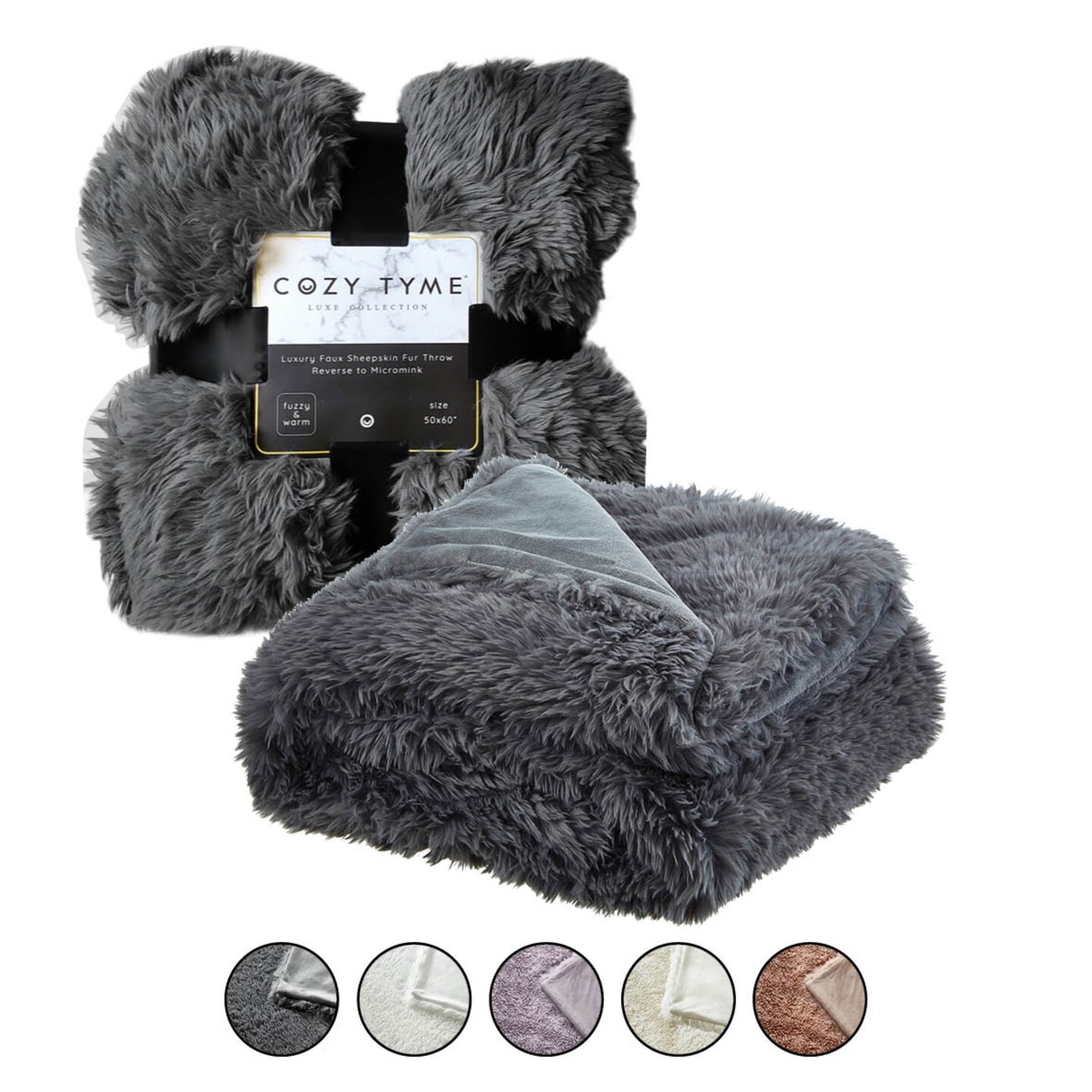 Yvonne Faux Lamb Fur Throw