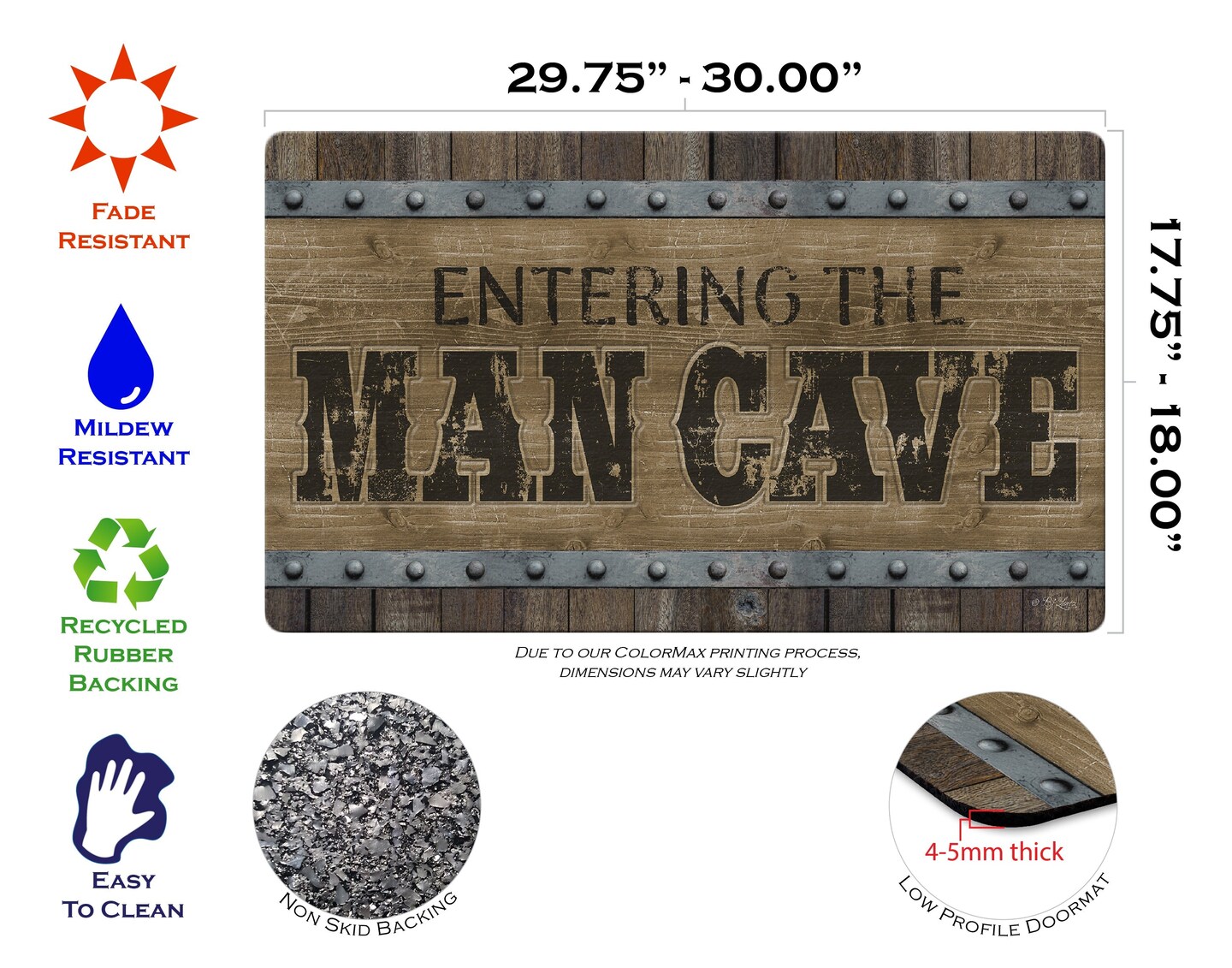 Man Cave Brown Door Mat (18 x 30&#x22;)