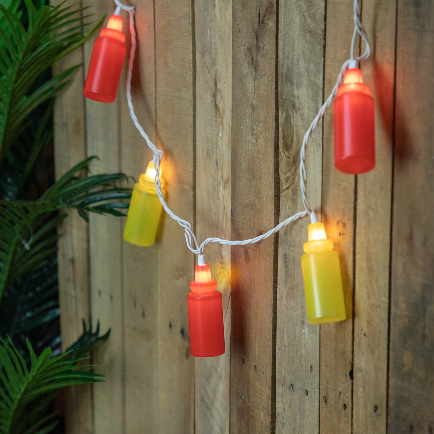Northlight Ketchup and Mustard Squeeze Bottles Patio Light Set - 6' White Wire - 10ct
