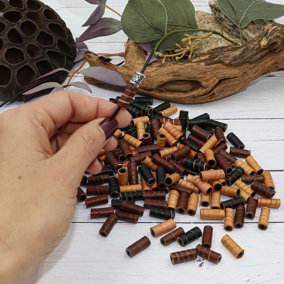 150 PCs Leather Tube Beads for Jewelry Making for Adults
