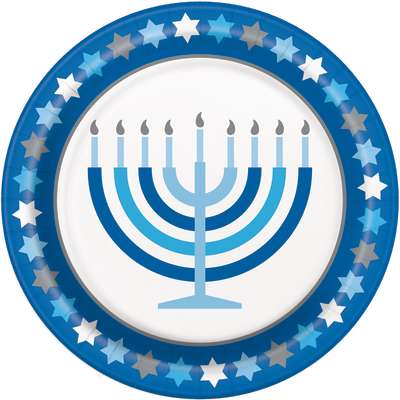 Starry Hanukkah Round 9&#x22; Dinner Plates, 8ct