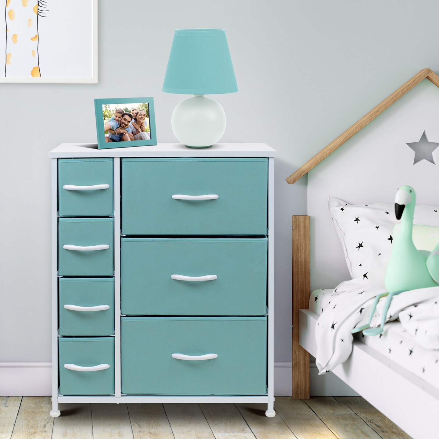 Sorbus Dresser with Drawers - Furniture Storage Tower Unit for Bedroom, Hallway, Closet, Office Organization - Steel Frame, Wood Top, Easy Pull Fabric Bins