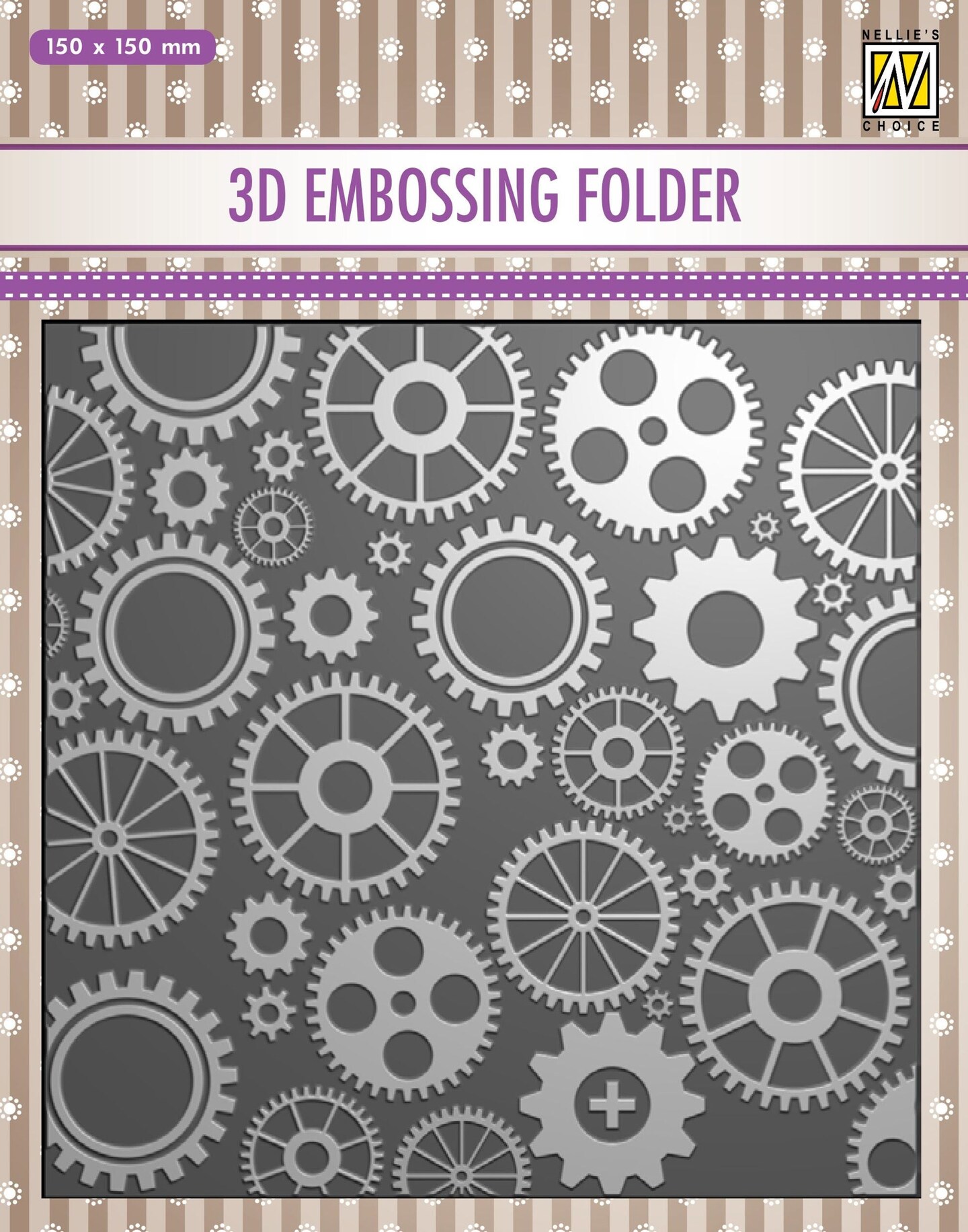 Nellie&#x27;s Choice  3D Embossing Folder - Cogwheels