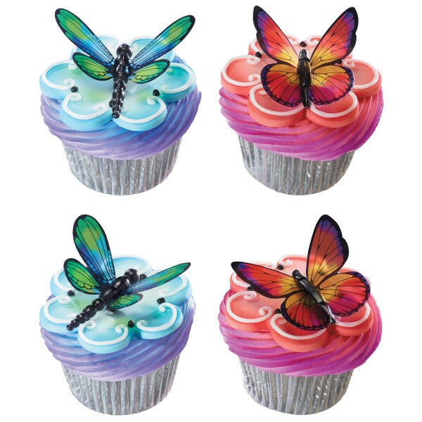 Dragonfly and Butterfly DecoPics&#xAE; Cupcake Decoration, 12ct