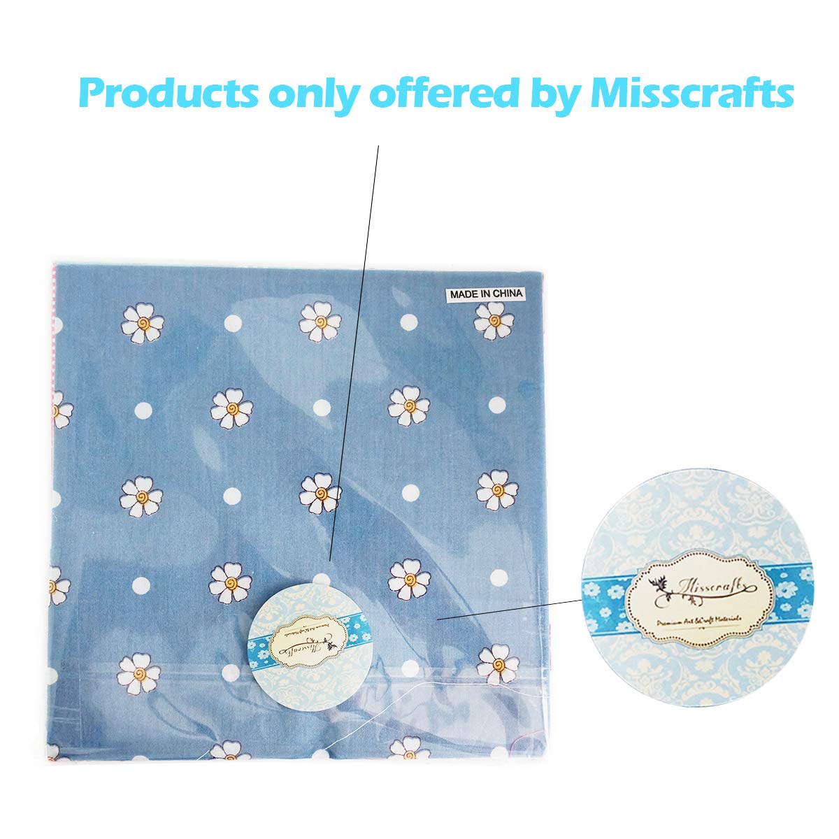 50 Piece Cotton Quilting Fabric Misscrafts 8&#x22; x 8&#x22; (20cm x 20cm) Craft Supplies Top Fat Quarter Bundles Floral Precut Fabric Square for DIY Craft Patchwork
