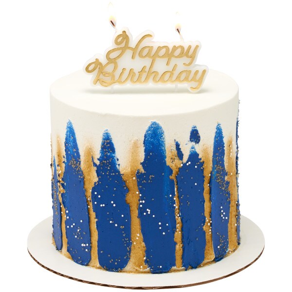 Happy Birthday Gold Shaped Candle