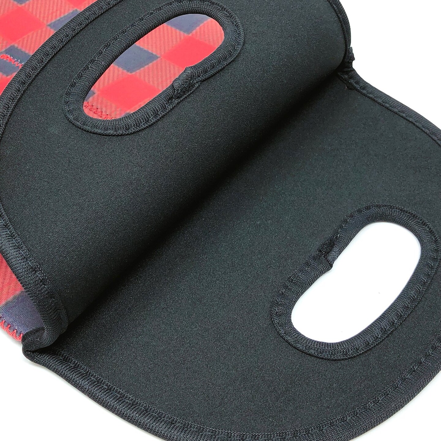 Wrapables Insulated Neoprene Wine Tote, Two Bottle / Red Checkers