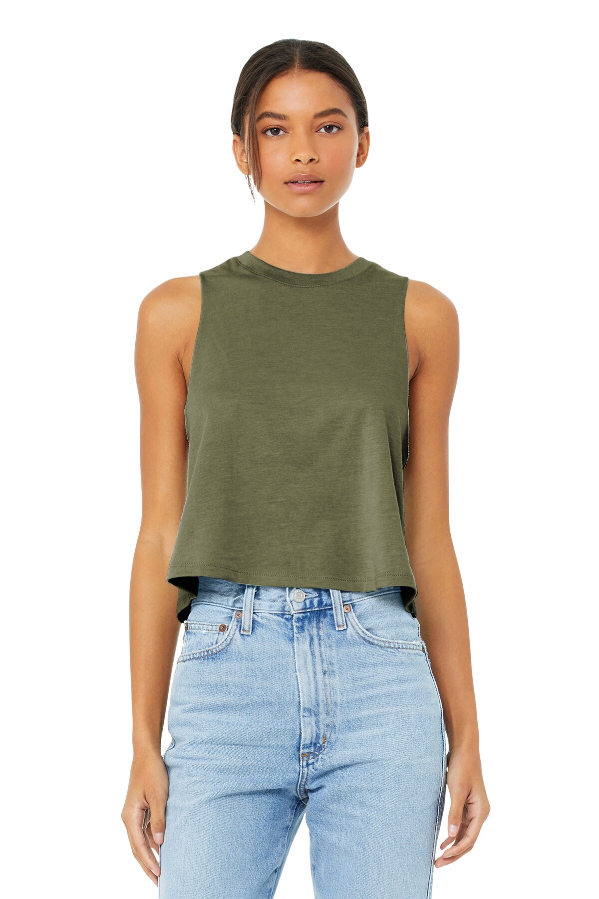 BELLA+CANVAS Racerback Crop Top for Women Gym Wear, Workout, Yoga & Casual Sleeveless Street Style Tank