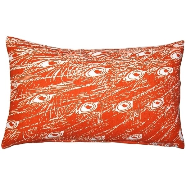 Pillow Decor Peacock Orange Relief Throw Pillow 12x20 Michaels