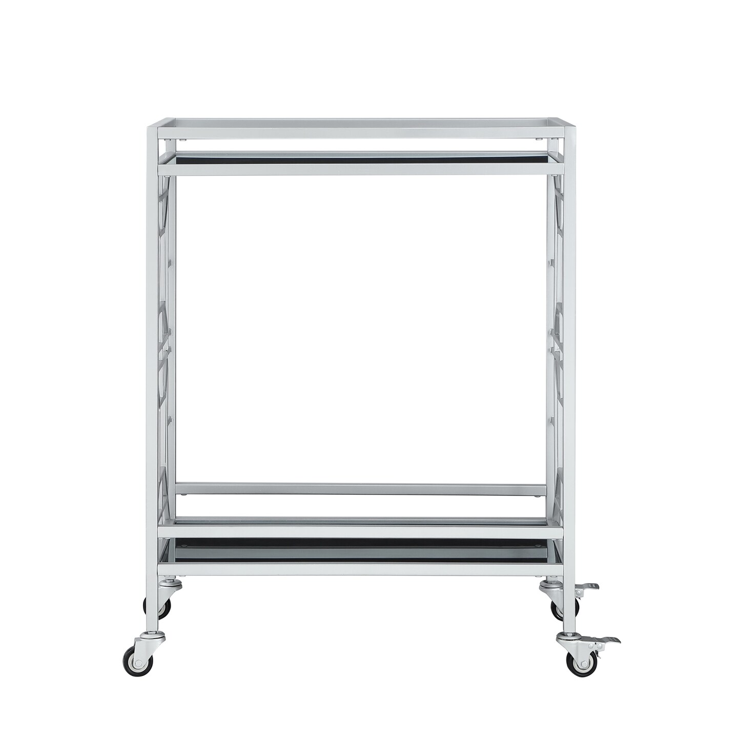 Mimi Glass Shelf Caster Leg Metal Bar/Serving Cart