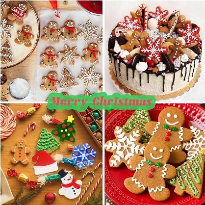 Christmas Chocolate Molds, 2 Pack Candy Molds Made of Silicone Cookies that don&#x27;t stick Baking Trays with Christmas Elements for Making Gifts and Decorating Parties (Pink)