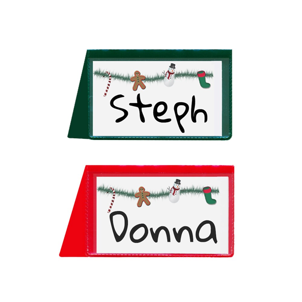 StoreSMART - Placecard Nametag Holders - Christmas Pack - 20 Pack - Red and Green