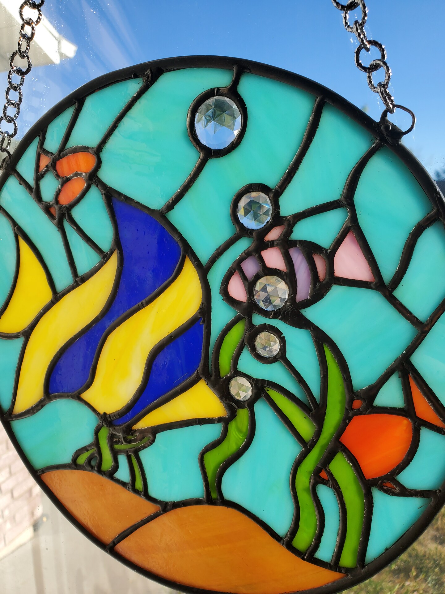 Bevel Goldfish Stained sold Glass Suncatcher