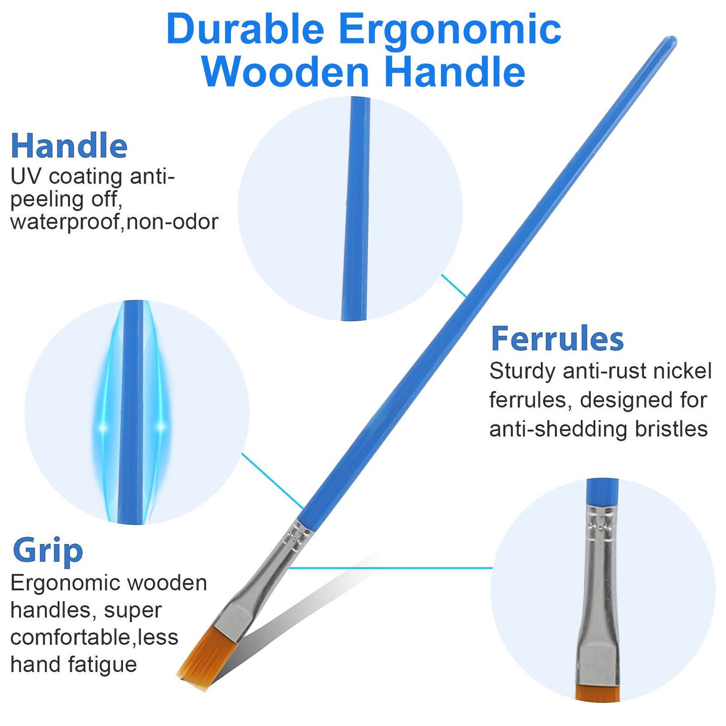 Durable Artist Paint Brushes 100 pcs