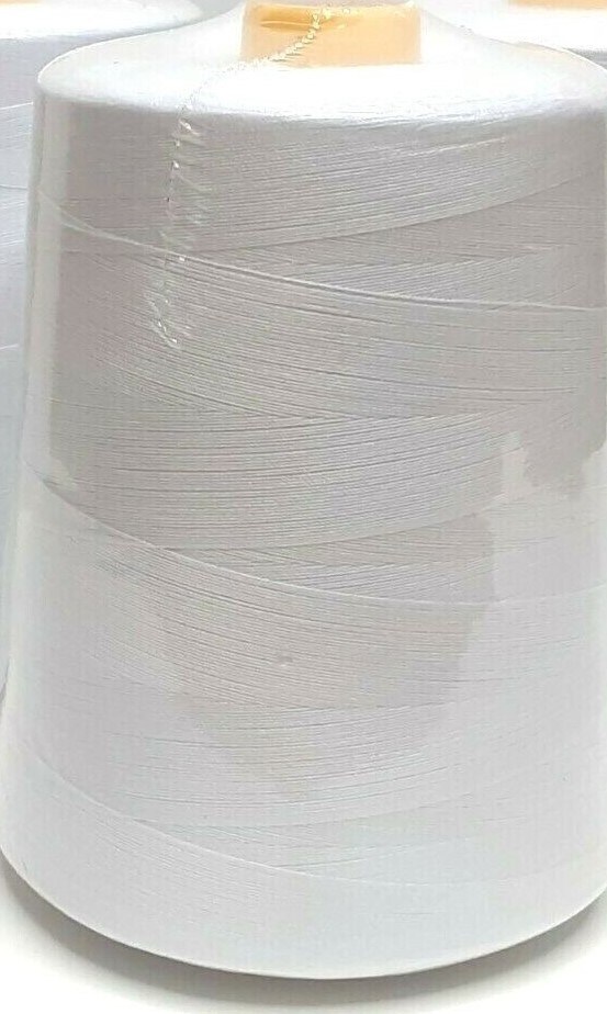 White Polyester Overlock Sewing Machine Threads