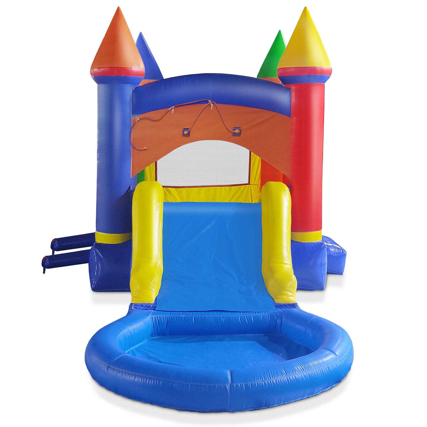 Cloud 9 Castle Inflatable Combo Bounce House with Splash Pool and Water Slide for Kids - Commercial-Grade Combo Bouncer Includes Blower