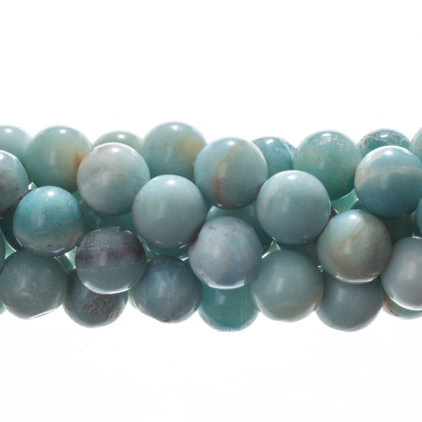 Earth's Jewel Semi-Precious 12mm Amazonite Natural Round Strung Bead