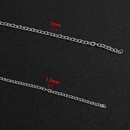 36 Feet Silver Stainless Steel Link Cable Chain with 20 Lobster Clasps and 30 Jump Rings for Men Women Jewelry Chain DIY Making, 2.0mm