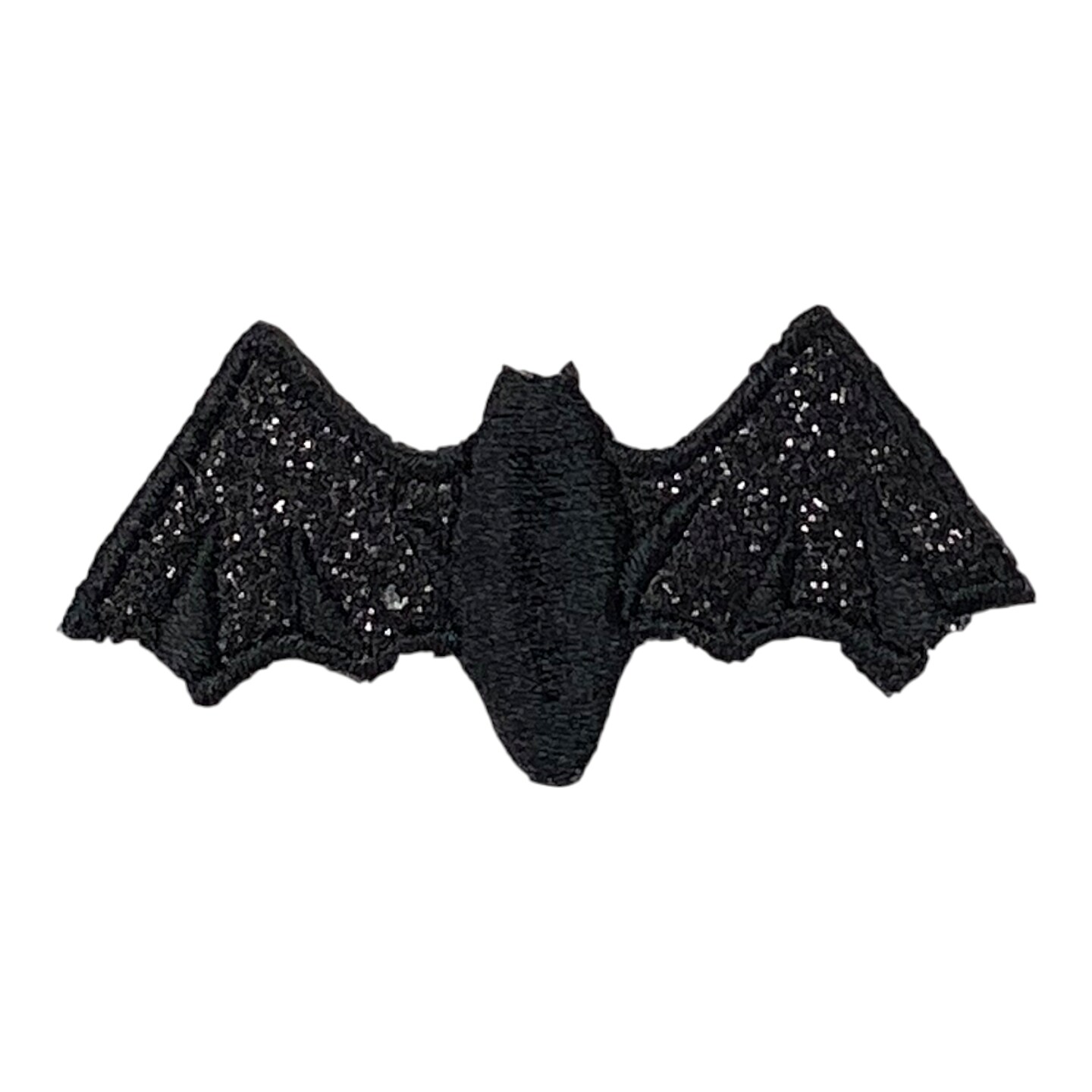 2&#x22; Black Glitter Bat, Halloween, Embroidered, Iron on Patch