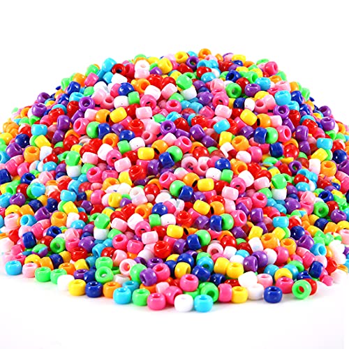 3000+ pcs Pony Beads, Multi-Colored Bracelet Beads, Beads for Hair