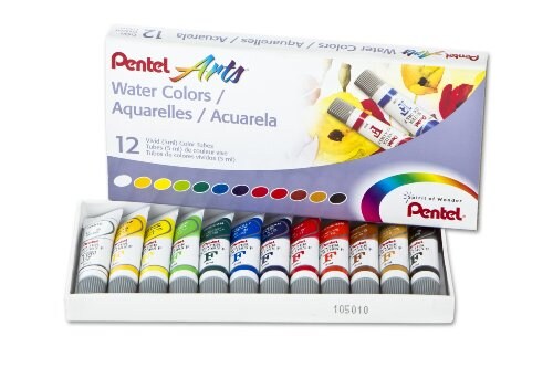 12 Color Set Arts Water Colors, Assorted, 5ml Tubes, (WFRS-12)