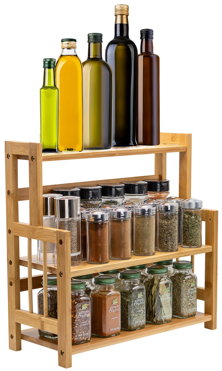 Sorbus 3-Tier Bamboo Kitchen Countertop Organizer - ideal for storage and display, stores your favorite spices, seasonings, and household items