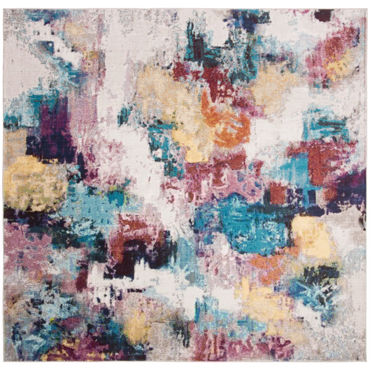 Safavieh Aria Collection Ara165F Grey / Wine Rug Transitional Area Rug Carpet