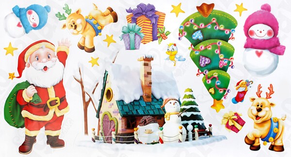 Christmas Wall Decals Stickers Appliques Home Decor