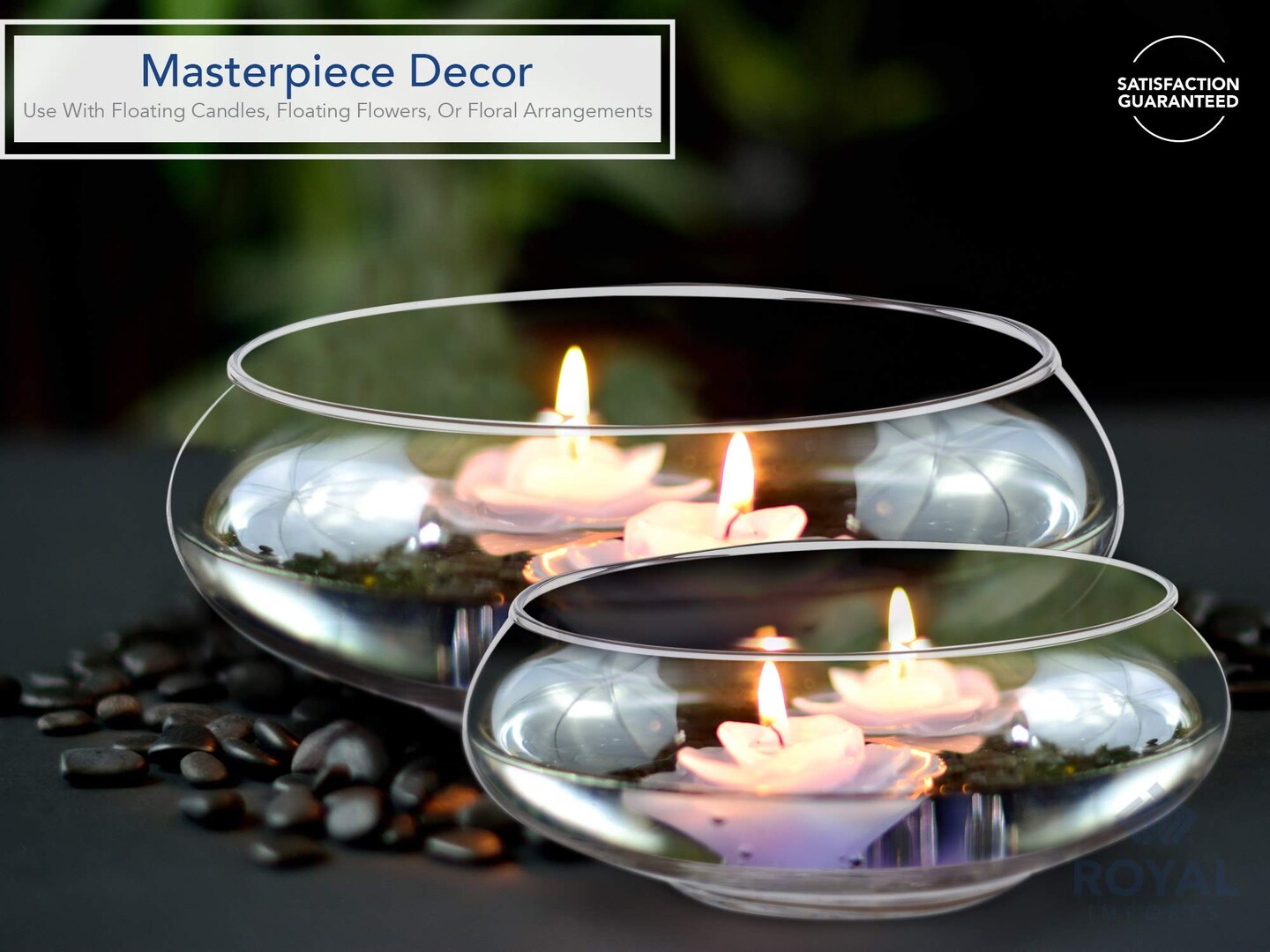 2 Pieces Flower Glass Vase, Bowl Terrarium Succulent Planter, Air Plant Hydroponic Display, Floating Candles Decorative Centerpiece Floral Container for Home or Wedding , Clear