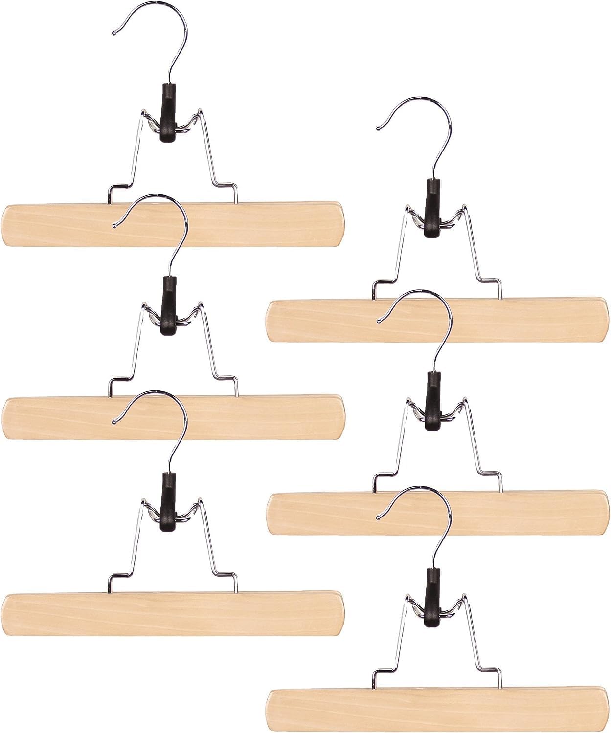 Wooden Pant Hangers - 6 Pack