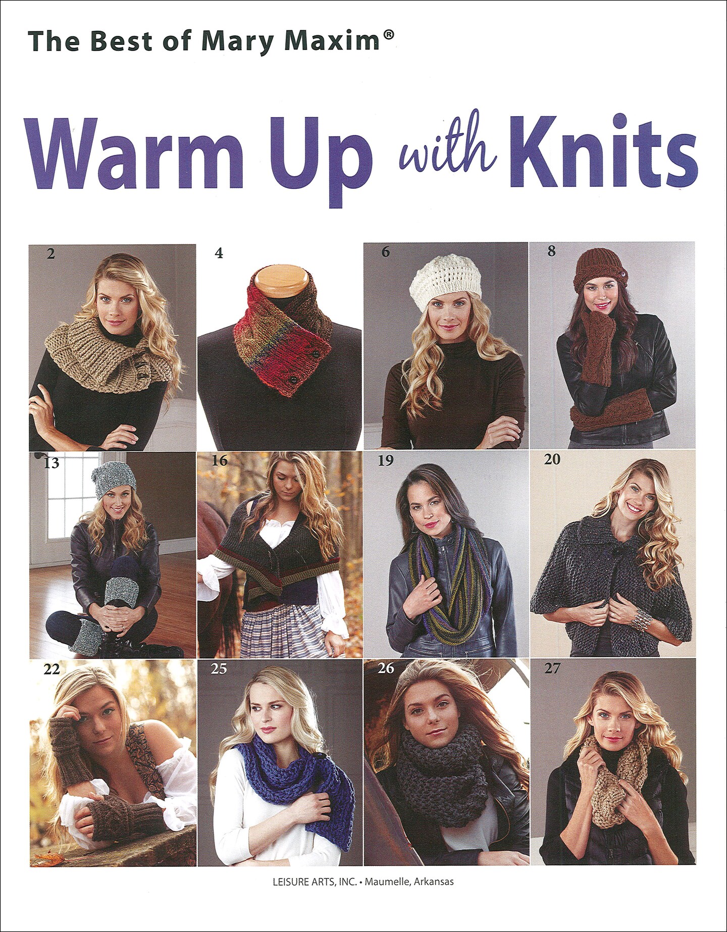 Leisure Arts Warm Up With Knits Knitting Book