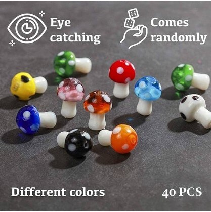 Murano Handmade Lampwork Glass Smooth Loose Beads Holes Beads Fit Jewelry Making Findings Charm Mushroom Bead Mixed Color Fashion