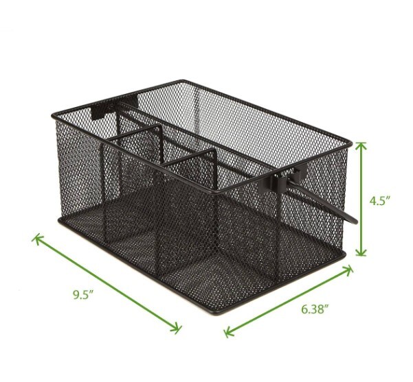 Black Mesh Storage Basket Organizer
