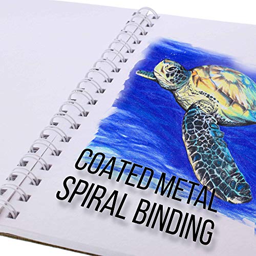 11" x 14" Top Spiral Bound Sketch Book Pad, Pack of 2, 30 Sheets Each, 90lb (160gsm) - Acid-Free Heavyweight Paper, Artist Sketching Drawing Pad - Pencils, Charcoal - Adults, Students