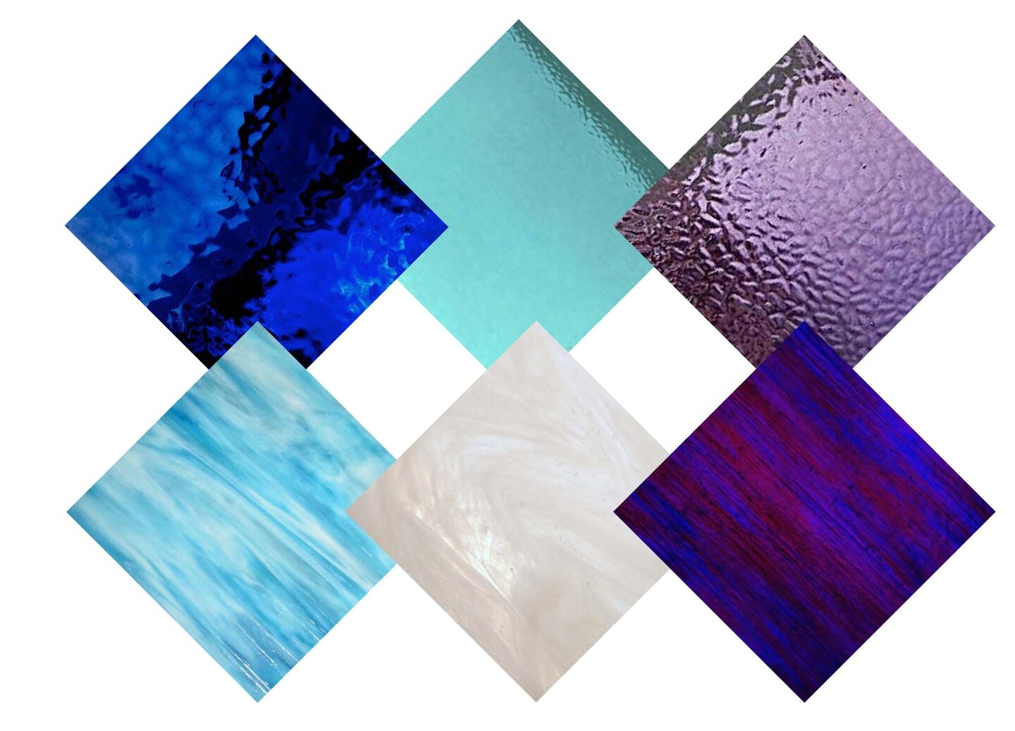 Wissmach 6 Sheet Mixed Color Variety Stained Glass and Mosaic Glass