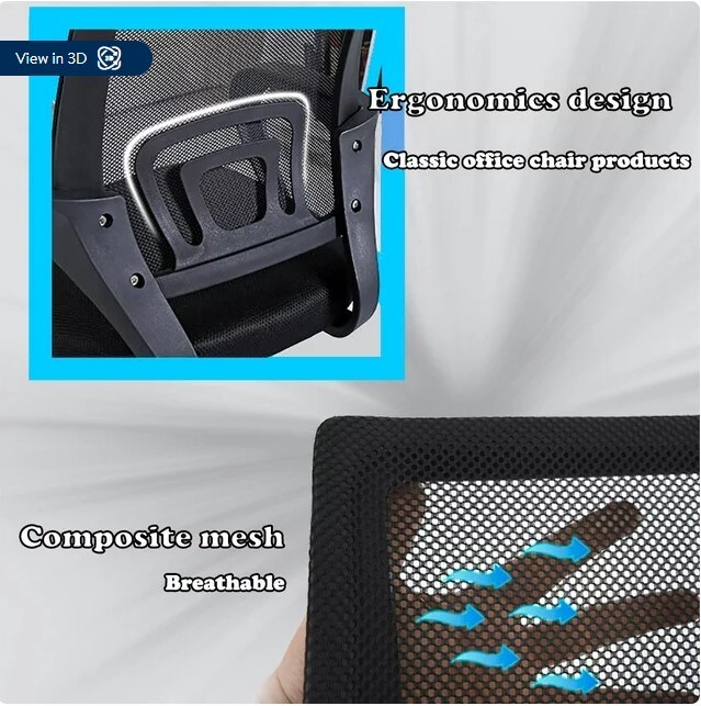 Modern Executive Rolling Swivel Chair for Women &#x26; Men, Black Mesh Office Chair Desk Chair Computer Chair Ergonomic Adjustable Stool Back Support