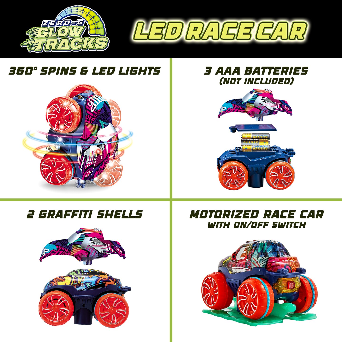 USA Toyz Zero-G Glow Race Track for Kids- 150pcs