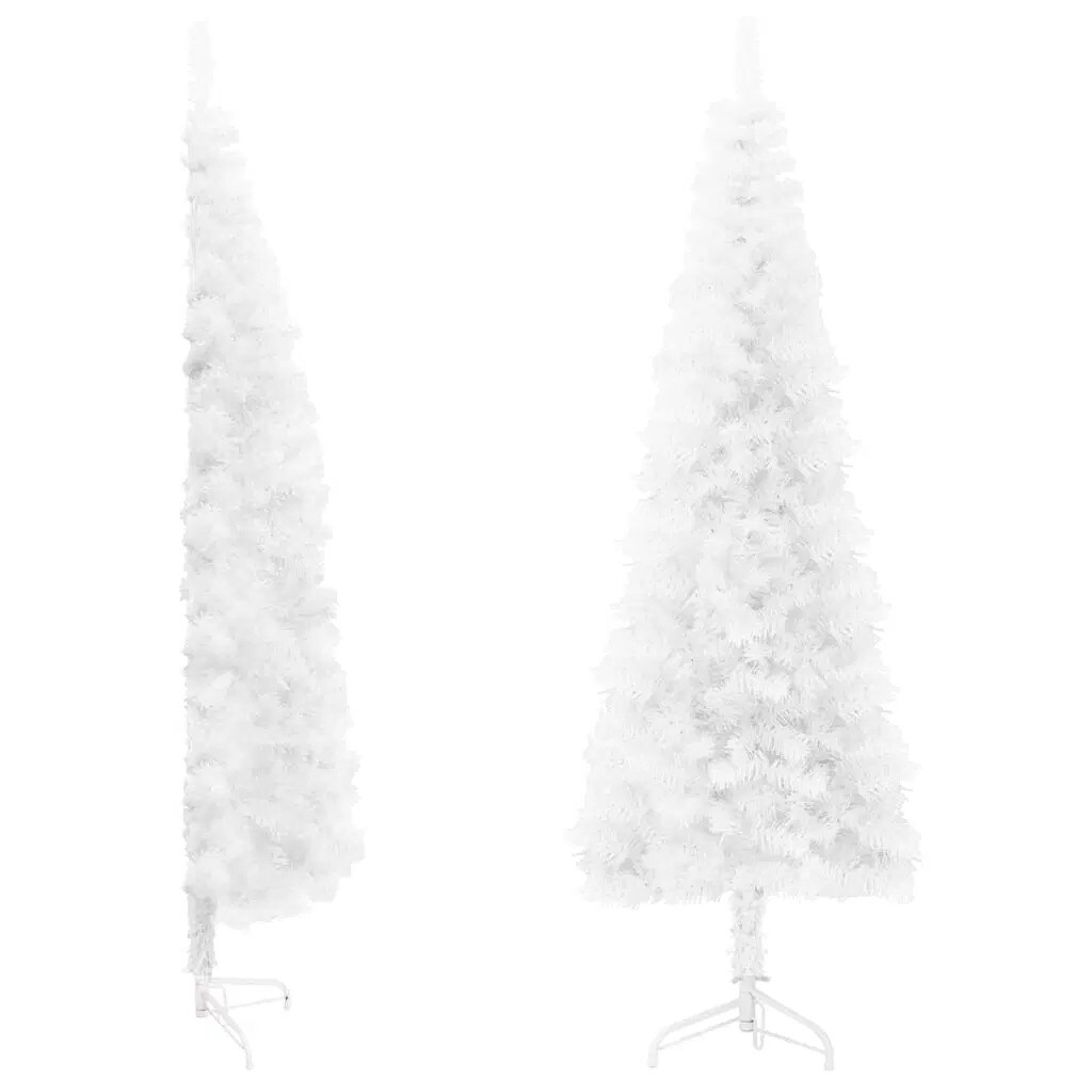 6 ft White Half Christmas Tree with Stand