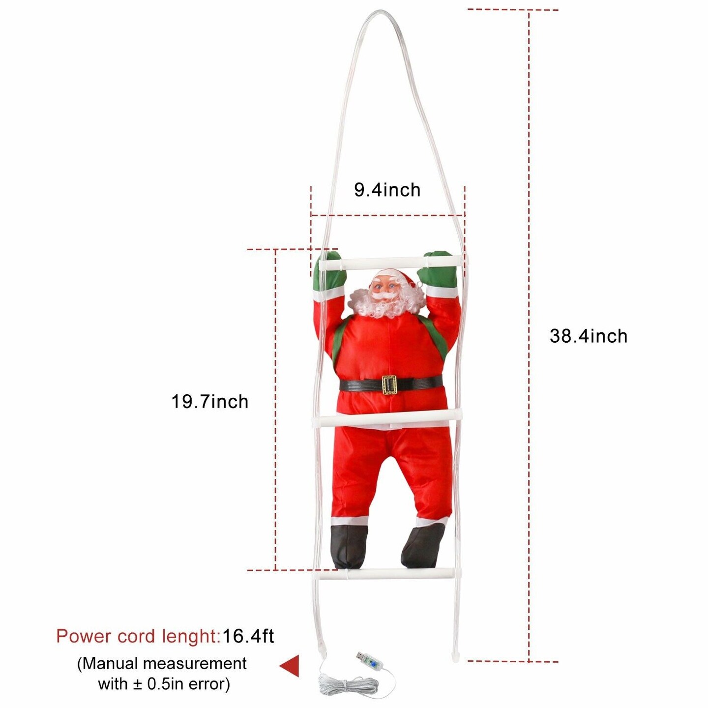 LED Santa Claus Ladder Christmas Light Decoration