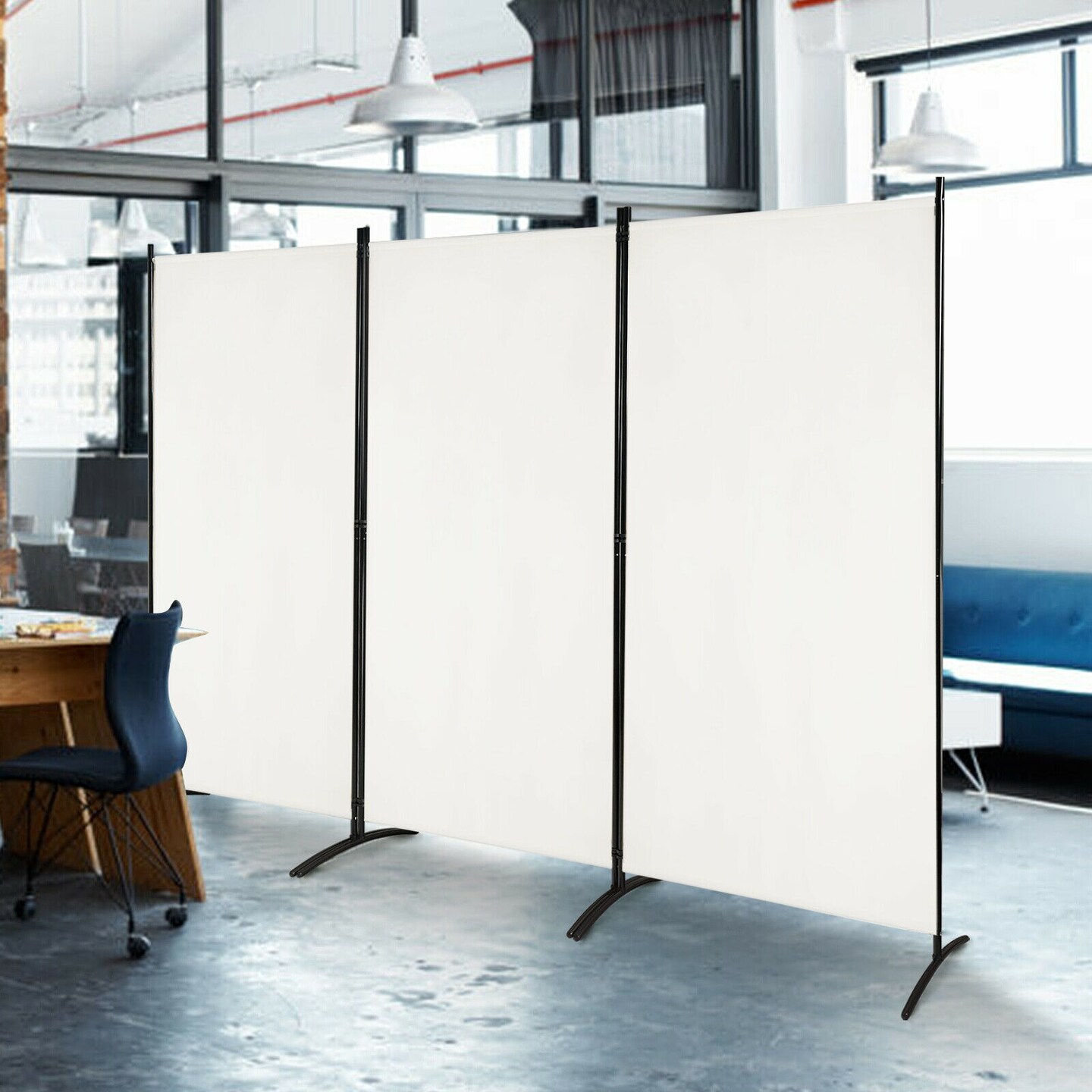 3-Panel Room Divider Folding Privacy Partition Screen for Office Room