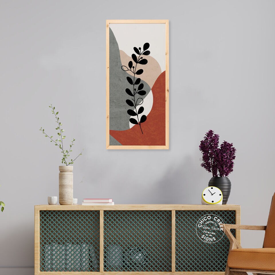 Pastel Leaves Wall Art Wood Sign Framed Home Housewarming Gift