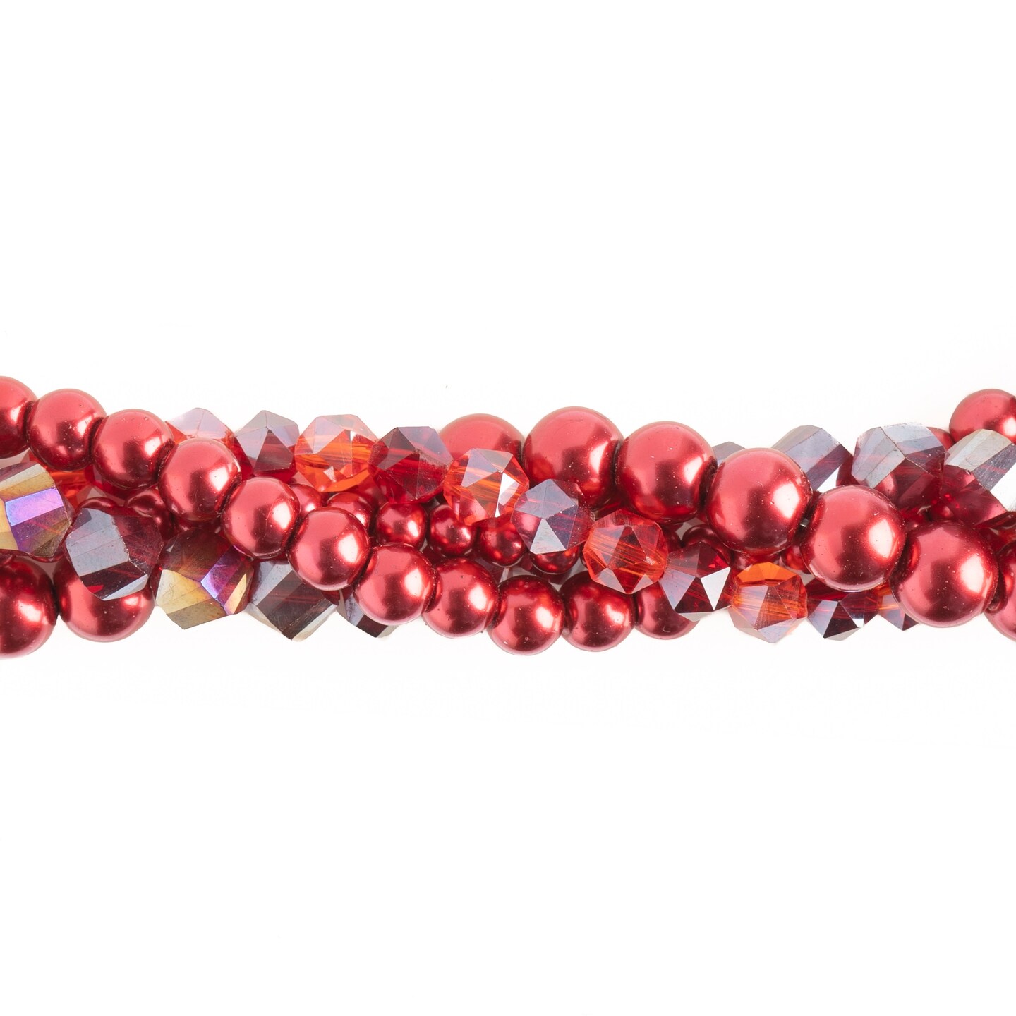 Crystal Lane DIY Dahlia Twisted Glass &#x26; Pearls Beads, 5 Strands