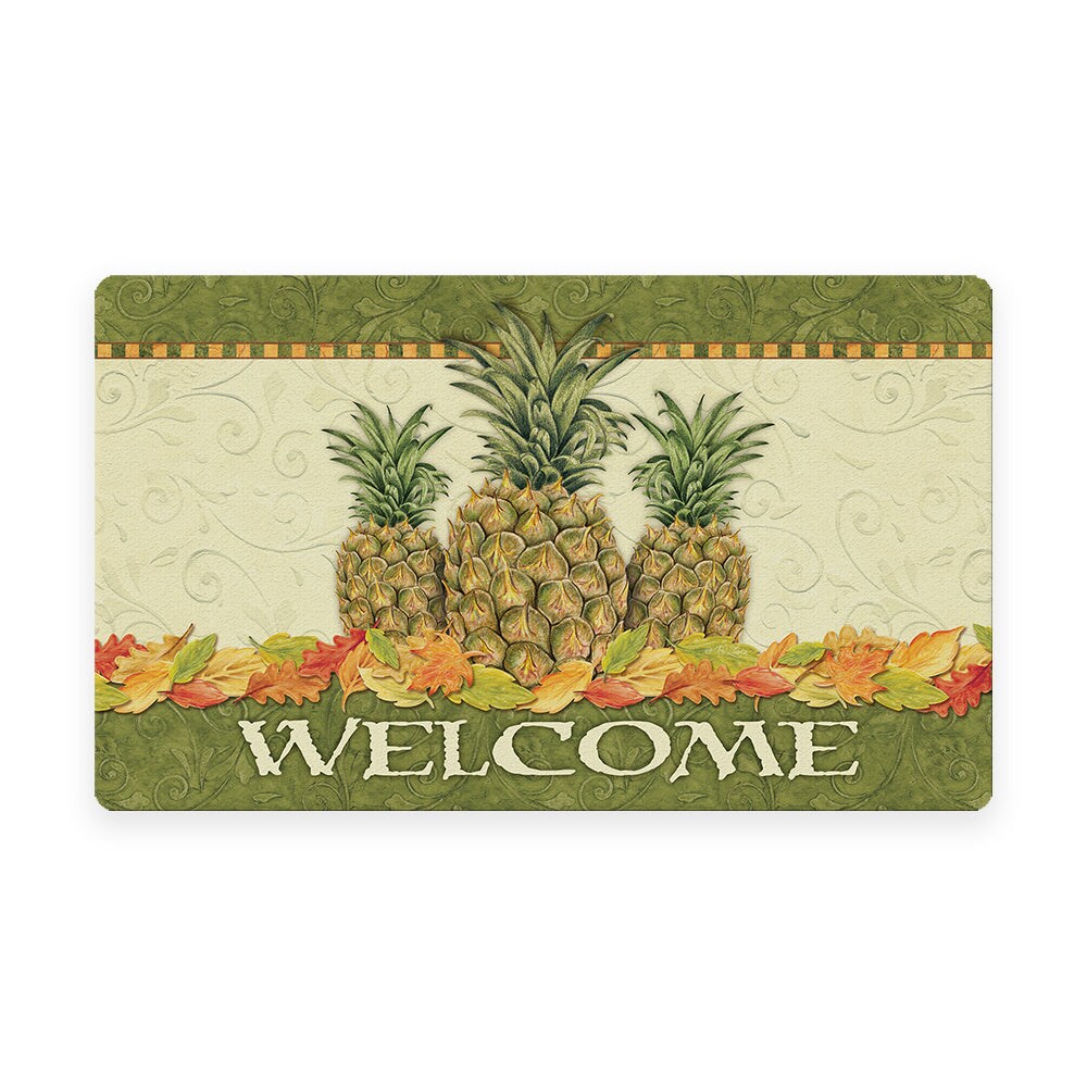 Pineapple Leaf Welcome Door Mat (18 x 30&#x22;)