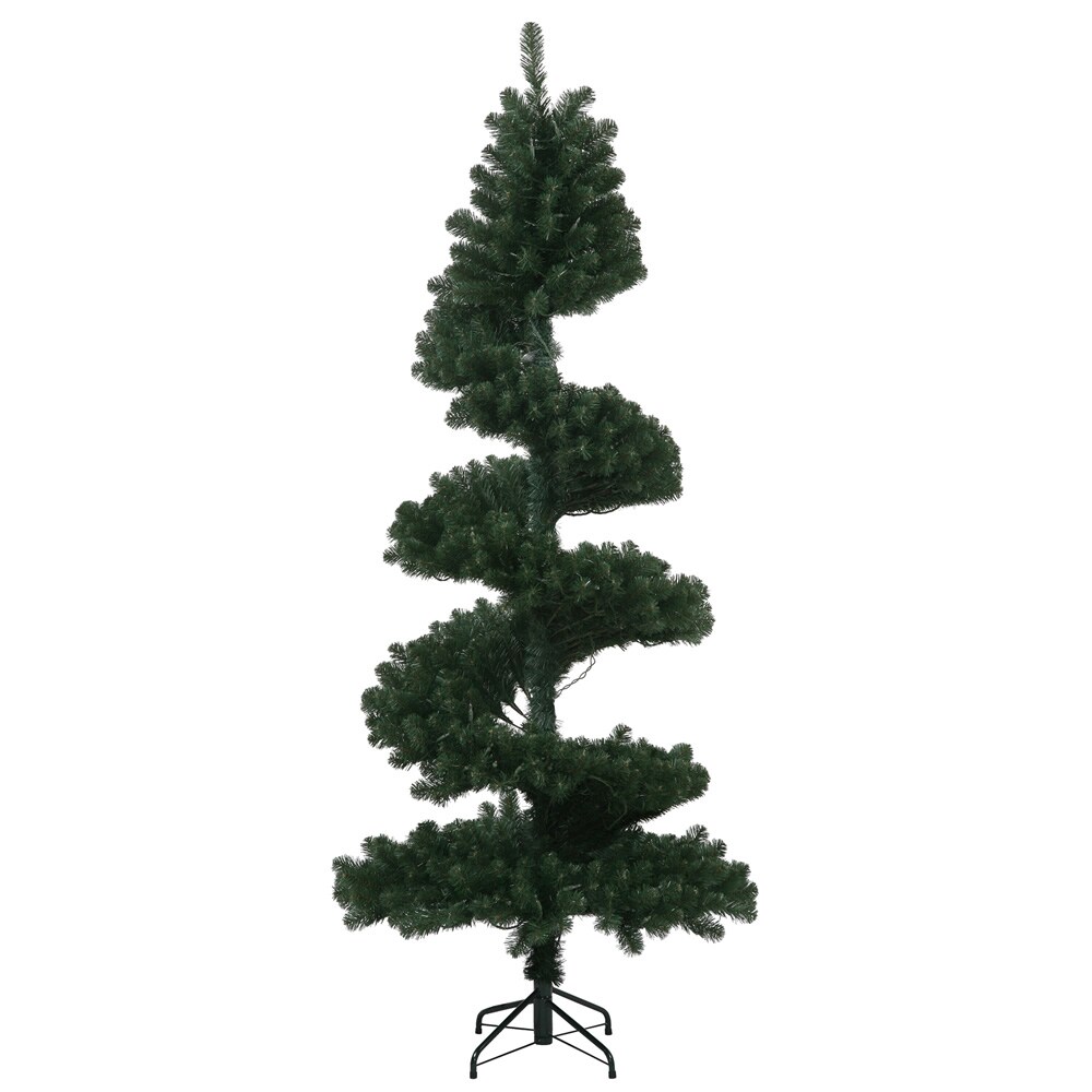 Vickerman 7&#x27; Green Slim Spiral Pine Artificial Christmas Tree - Unlit