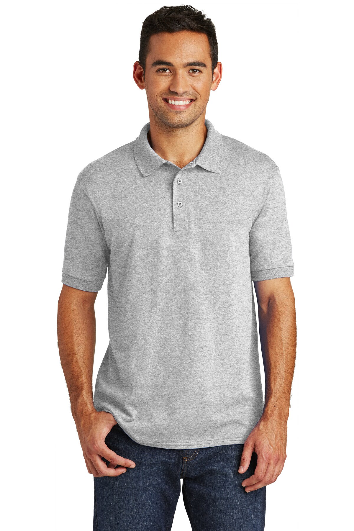 Luxurious Jersey Knit Polo Tee for Men 5.5 ounce 50 50 cotton