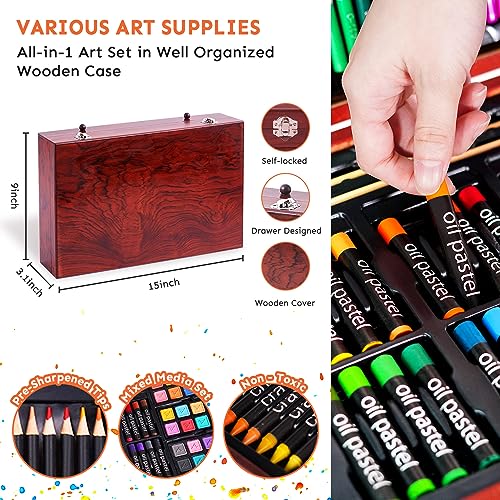 145 Piece Deluxe Art Set with 2 x 50 Sheet Drawing Qatar