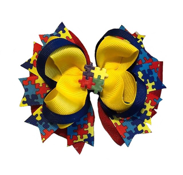 Autism Awareness Boutique Hair Bow
