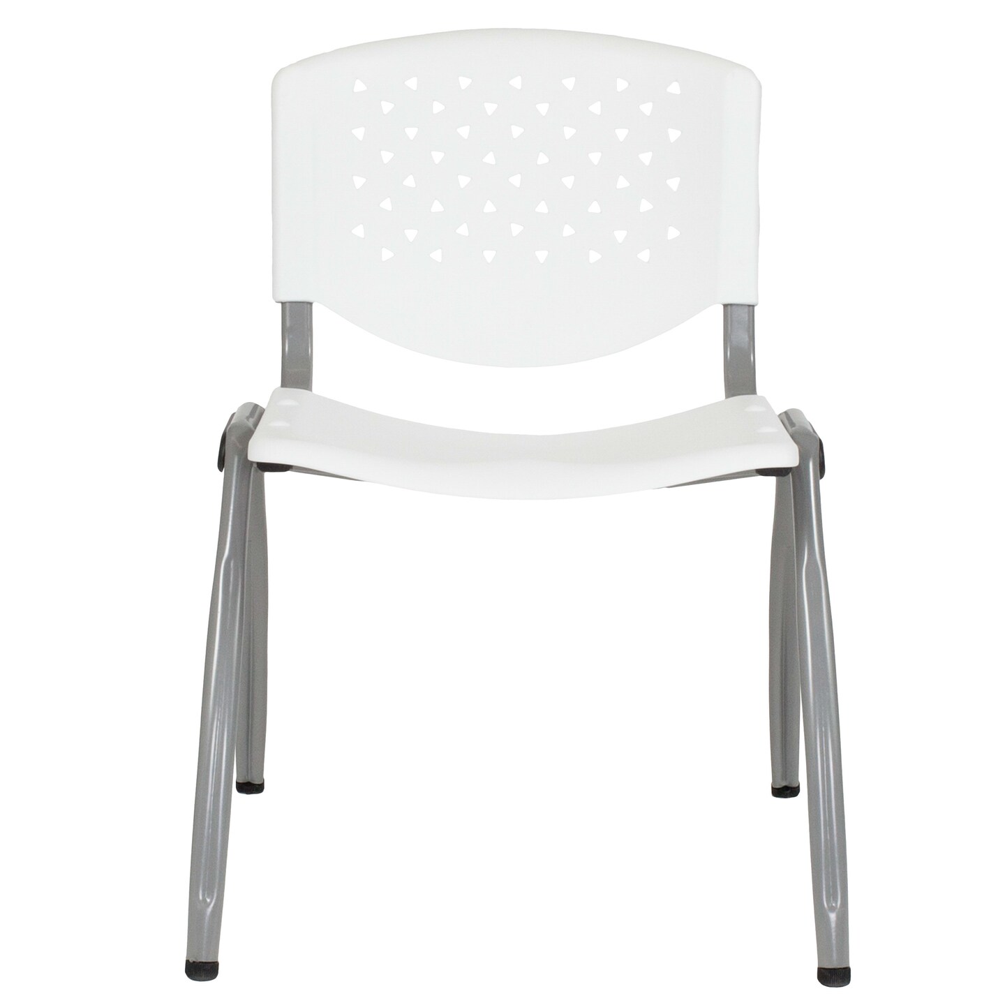 Emma and Oliver Home and Office Plastic Stack Chair with Perforated Back - Guest Chair