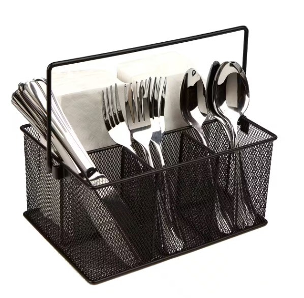 Black Mesh Storage Basket Organizer